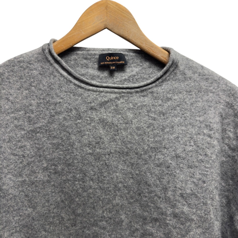 Quince Womens Small/Medium Oversized Gray Cashmere Knit Batwing Boatneck Sweater